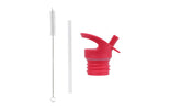 Lid, straw & brush set: Happy cherries