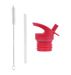 Lid, straw & brush set: Happy cherries