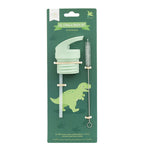 Lid, straw & brush set: Dinosaur