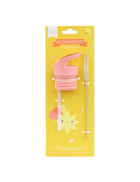 Lid, straw & brush set: Shooting star