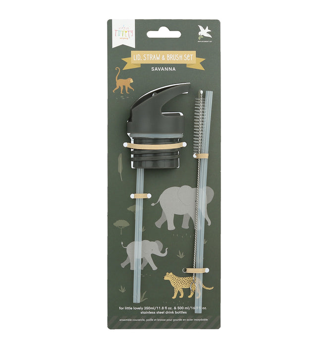 Lid, straw & brush set: Savanna