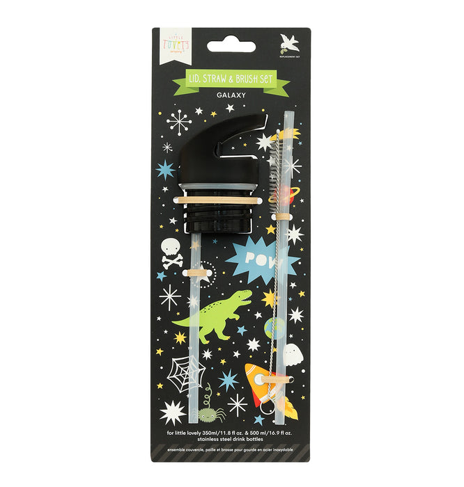 Lid, straw & brush set: Galaxy