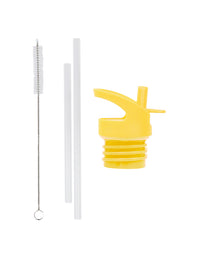 Lid, straw & brush set: Animal friends