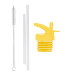Lid, straw & brush set: Animal friends