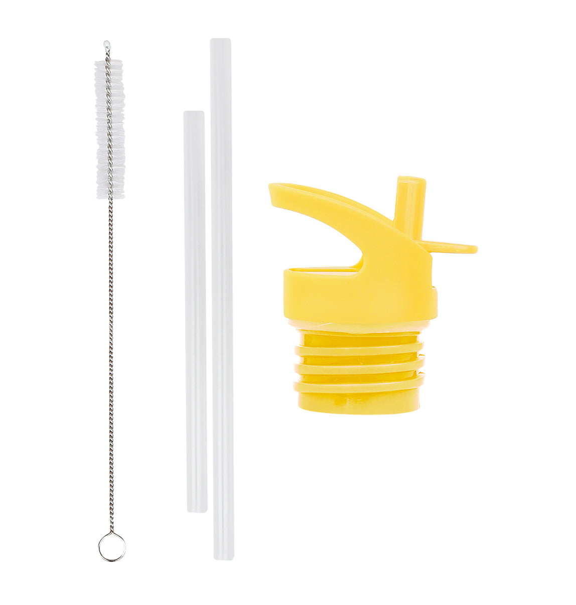 Lid, straw & brush set: Animal friends