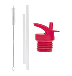 Lid, straw & brush set: Cherries