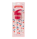 Lid, straw & brush set: Cherries