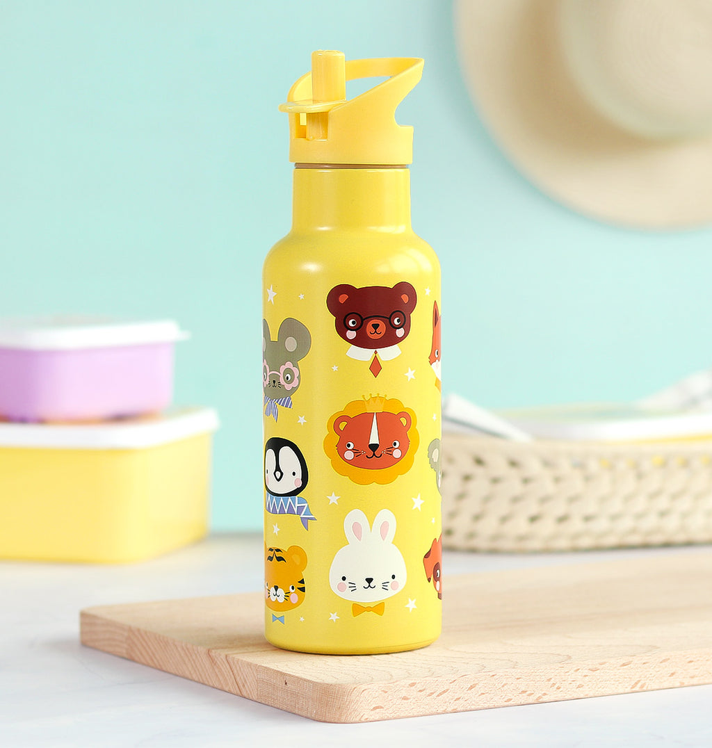 XL stainless steel drink bottle: Animal friends