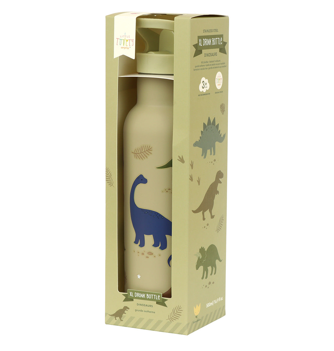 XL stainless steel drink bottle: Dinosaurs