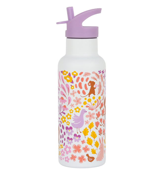 XL stainless steel drink bottle: Flower garden 