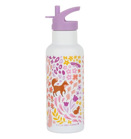 XL stainless steel drink bottle: Flower garden 