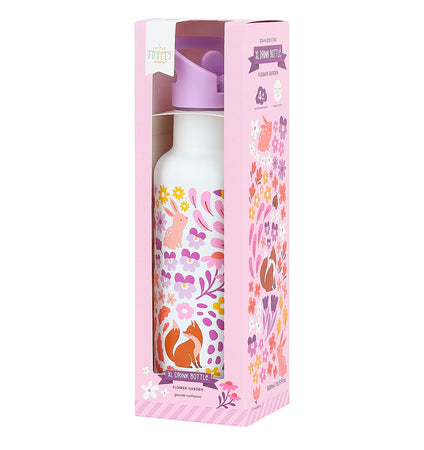 XL stainless steel drink bottle: Flower garden 