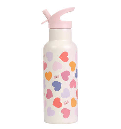 XL Stainless steel drink bottle: Hearts