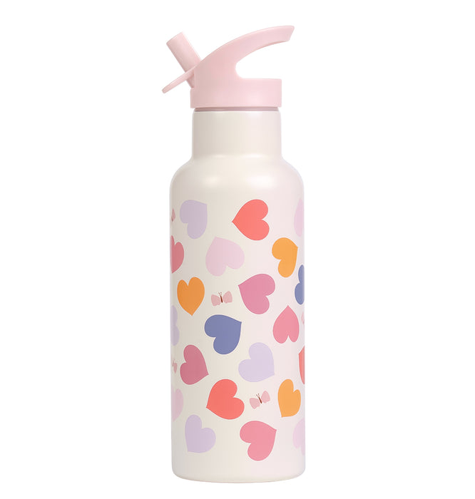 XL Stainless steel drink bottle: Hearts