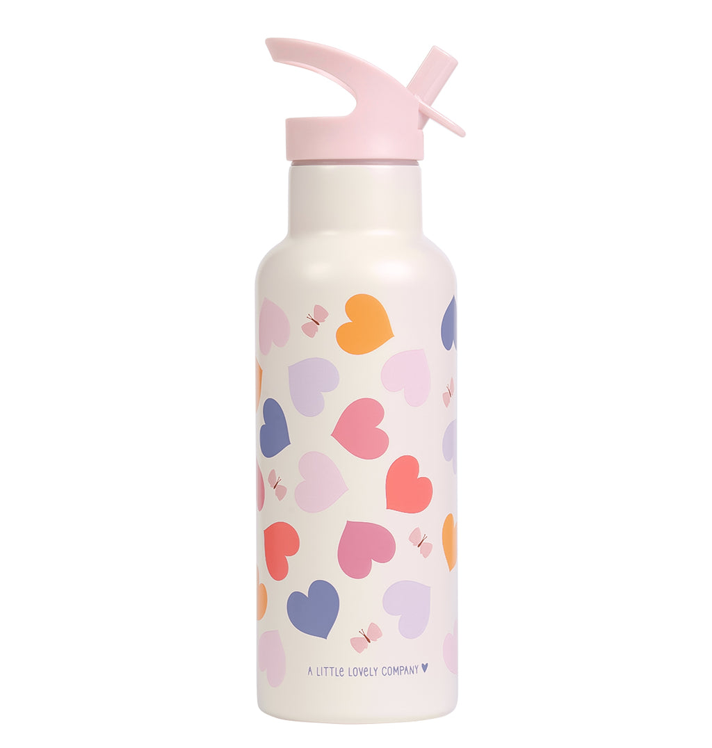 XL Stainless steel drink bottle: Hearts