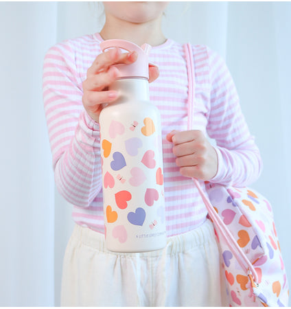 XL Stainless steel drink bottle: Hearts
