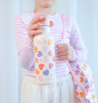 XL Stainless steel drink bottle: Hearts