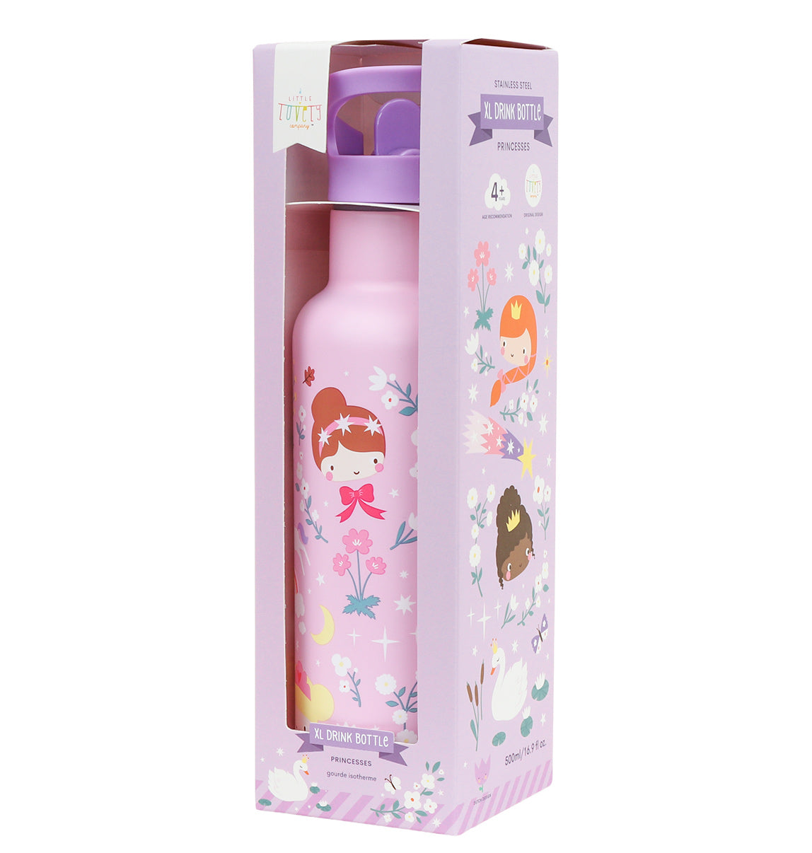 XL Stainless steel drink bottle: Princesses