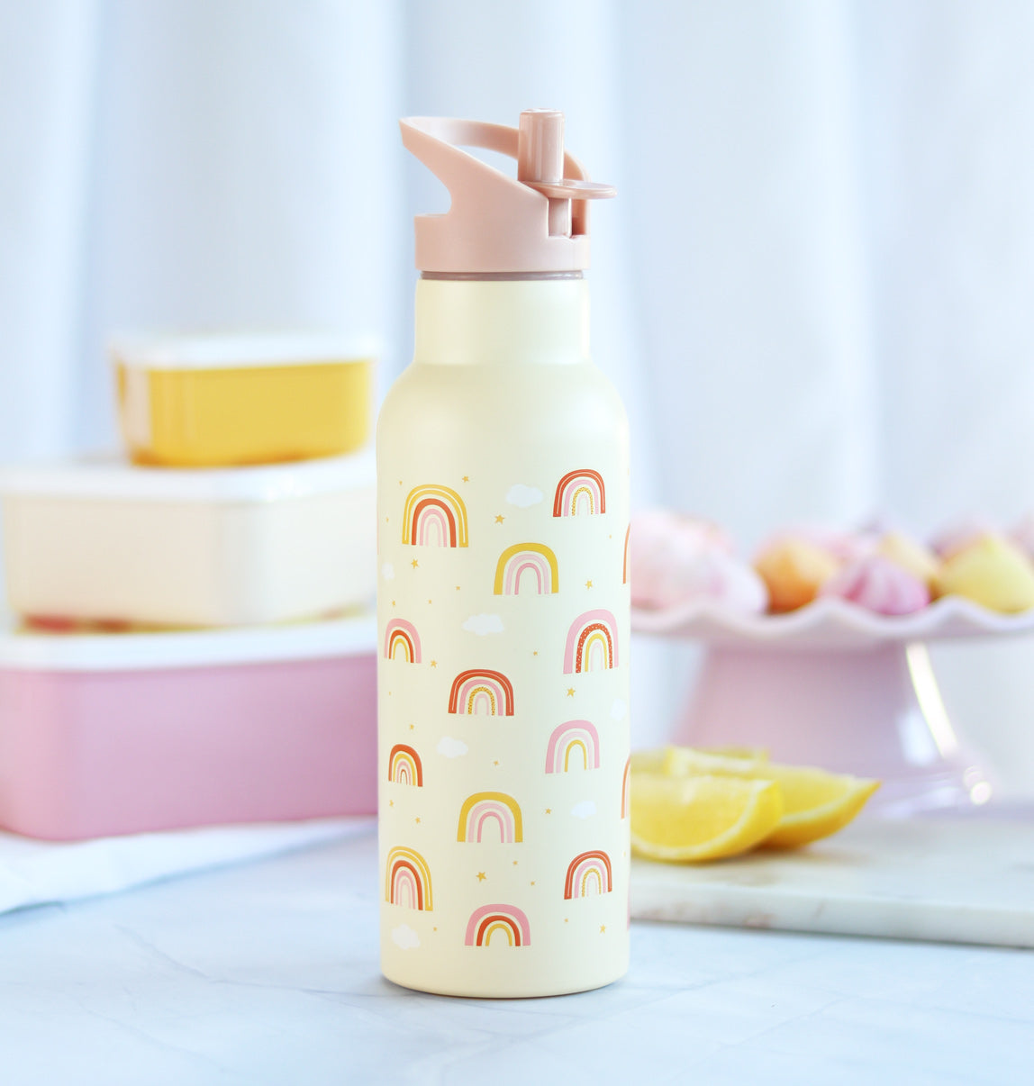 XL stainless steel drink bottle: Rainbows