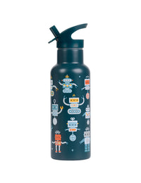 XL Stainless steel drink bottle: Robots