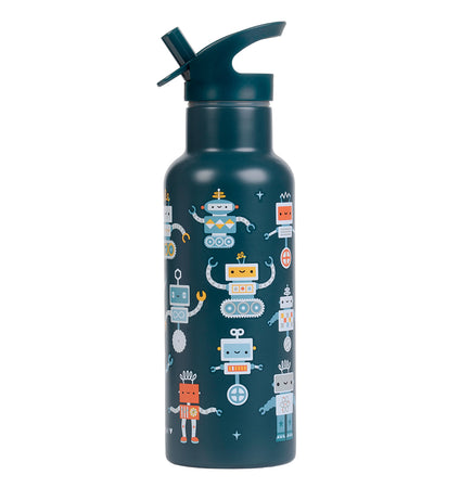 XL Stainless steel drink bottle: Robots
