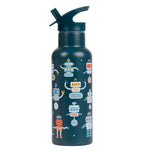 XL Stainless steel drink bottle: Robots