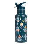 XL Stainless steel drink bottle: Robots