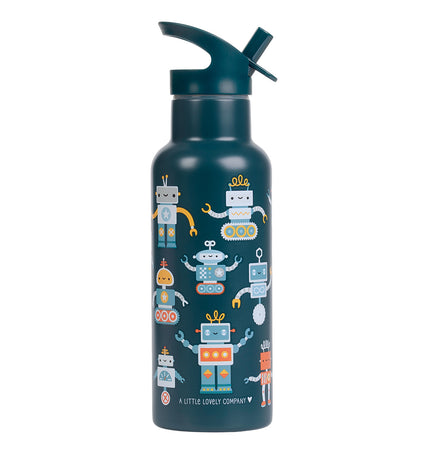 XL Stainless steel drink bottle: Robots