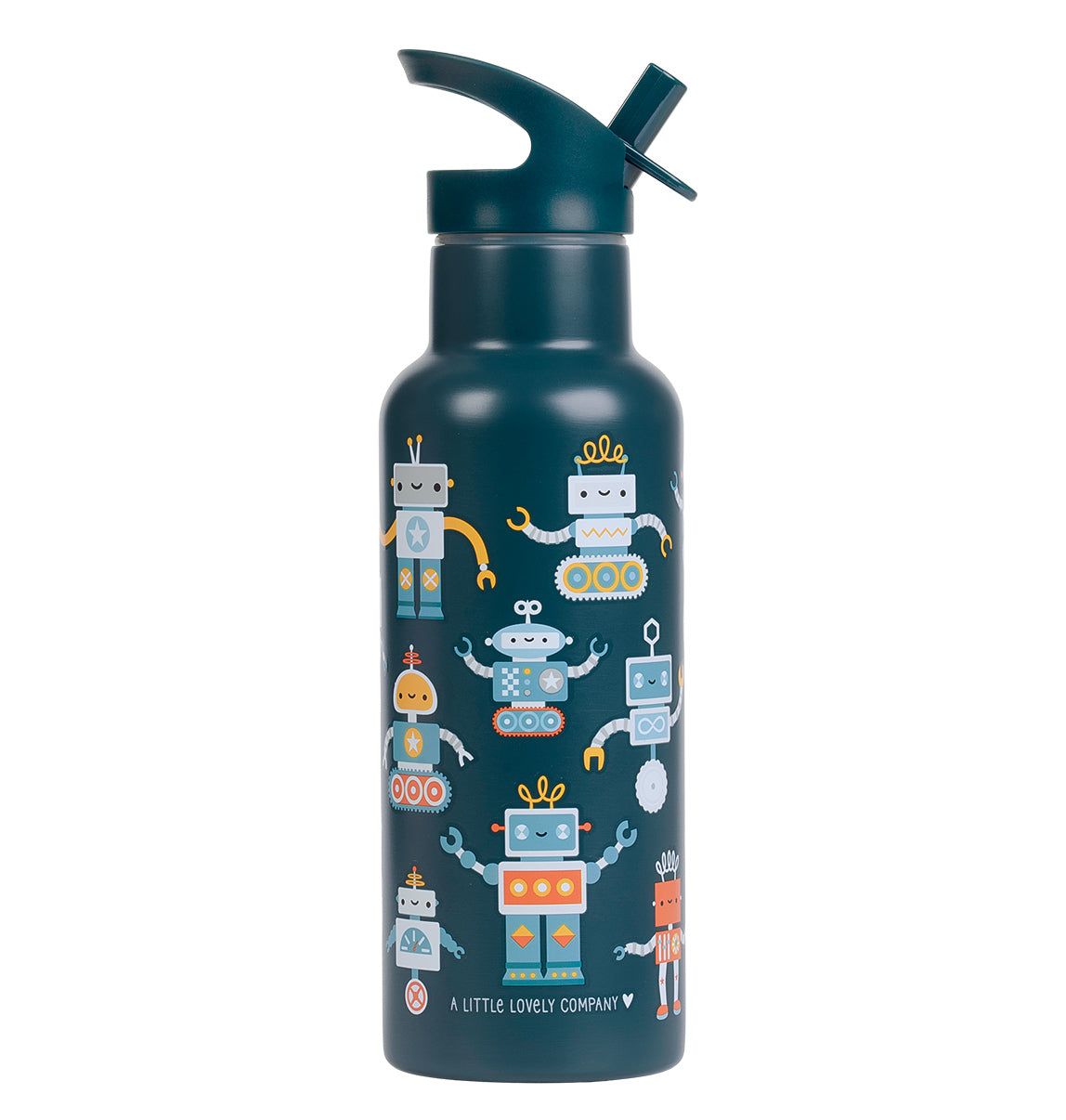 XL Stainless steel drink bottle: Robots