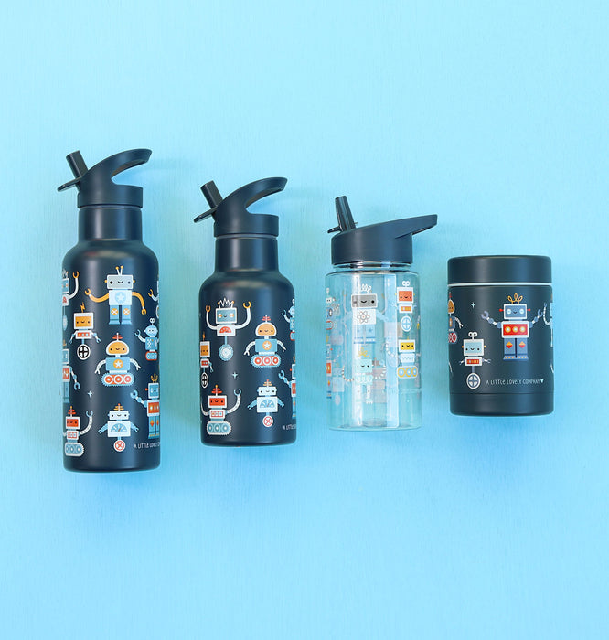 XL Stainless steel drink bottle: Robots