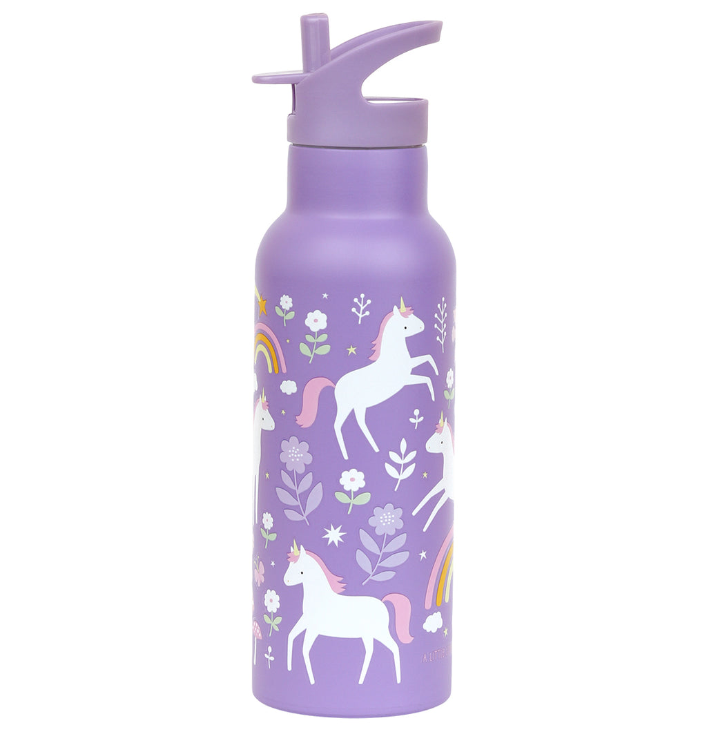 paarse drinkfles met een eenhoorn
