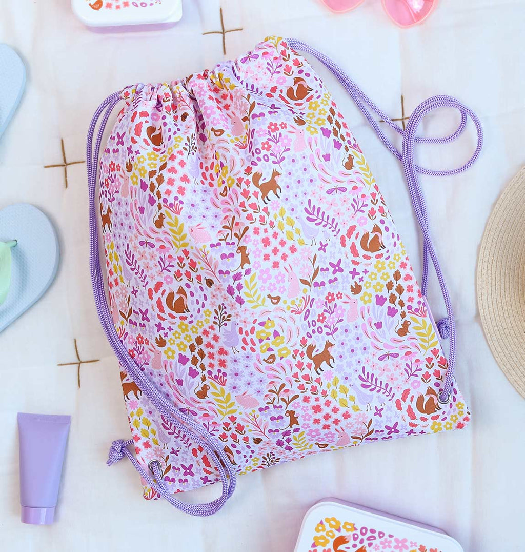 Drawstring bag: Flower garden 