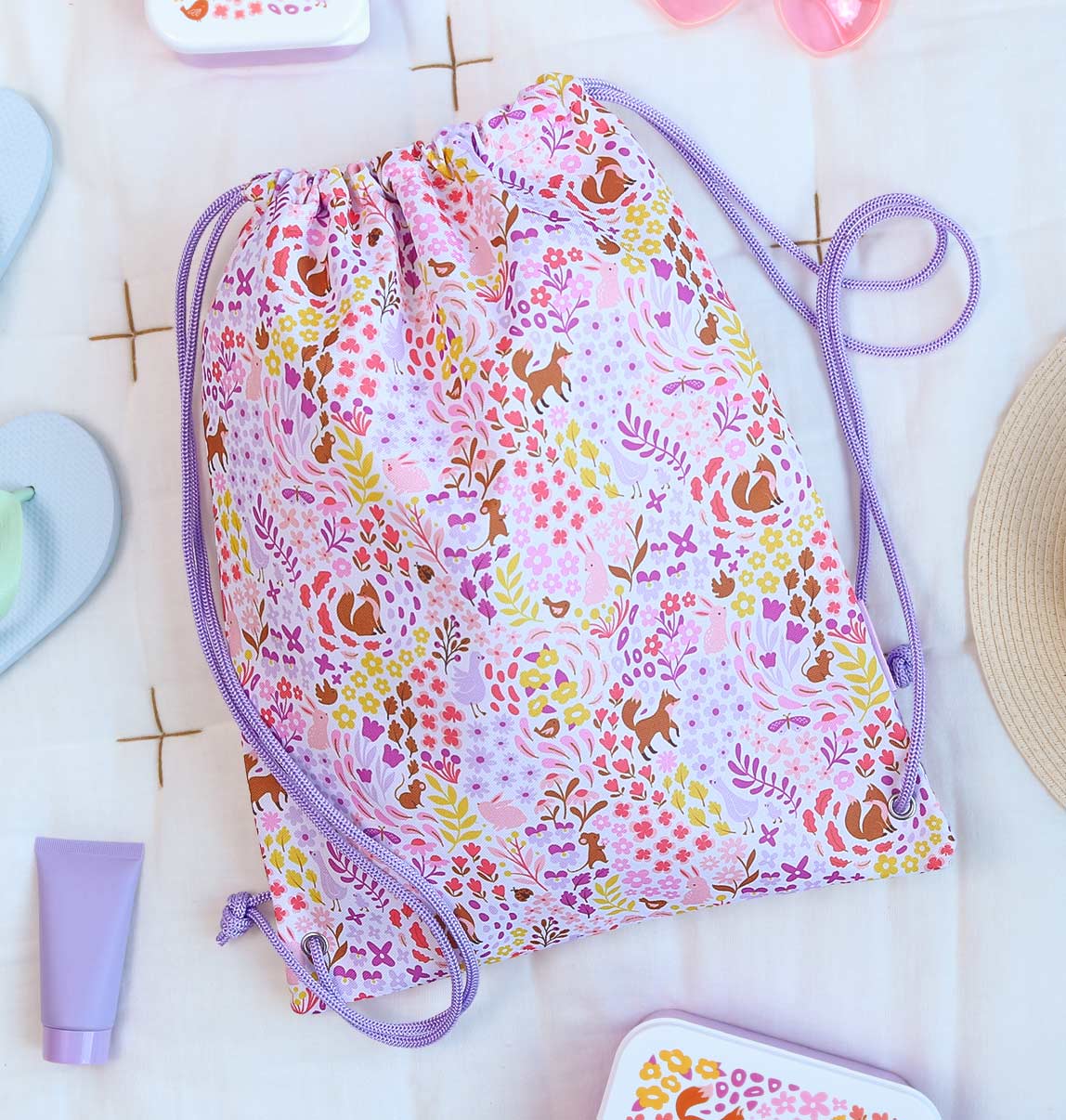 Drawstring bag: Flower garden 