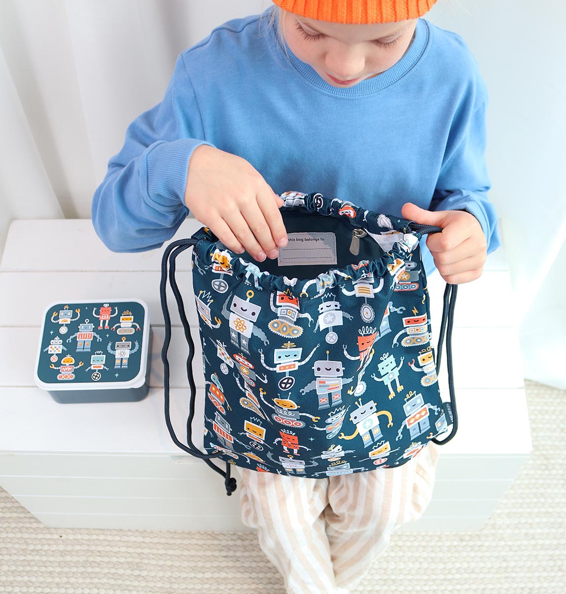 Drawstring bag: Robots