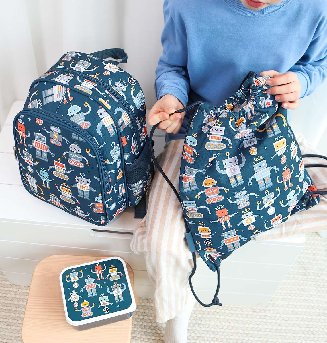 Drawstring bag: Robots