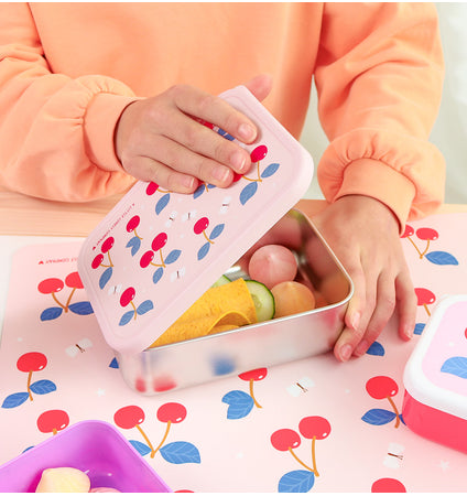 Stainless steel lunch box: Cherries