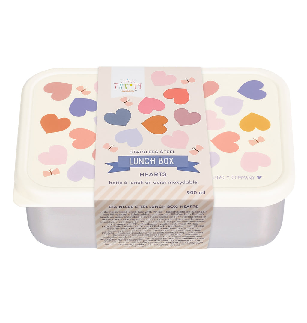 Stainless steel lunch box: Hearts