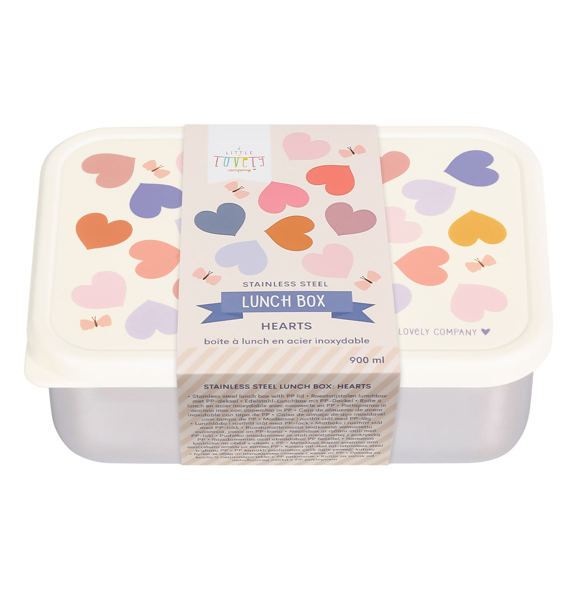 Stainless steel lunch box: Hearts