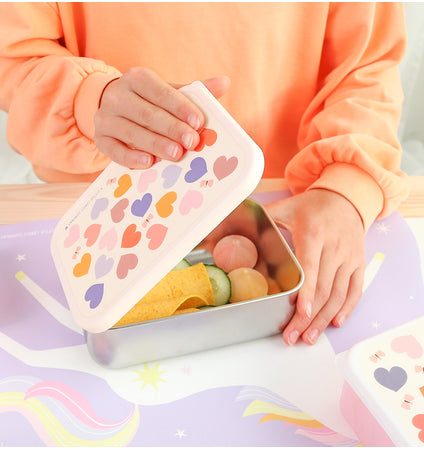 Stainless steel lunch box: Hearts