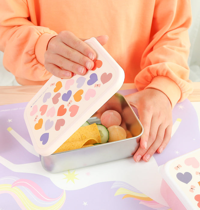Stainless steel lunch box: Hearts