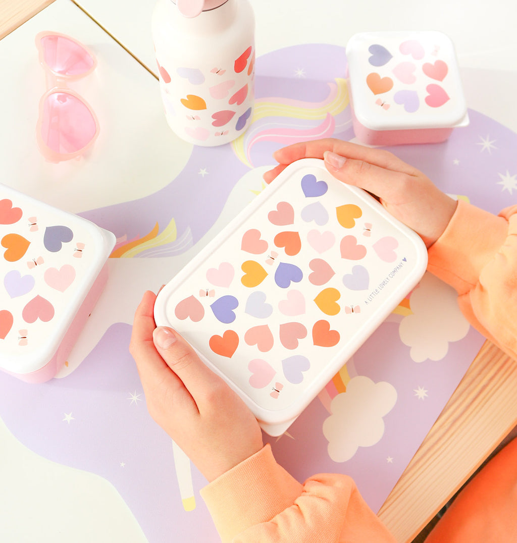 Stainless steel lunch box: Hearts