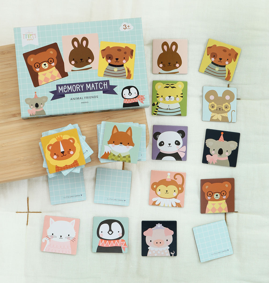 memory match spelletje voor kinderen met dierenvriendjes van a little lovely company