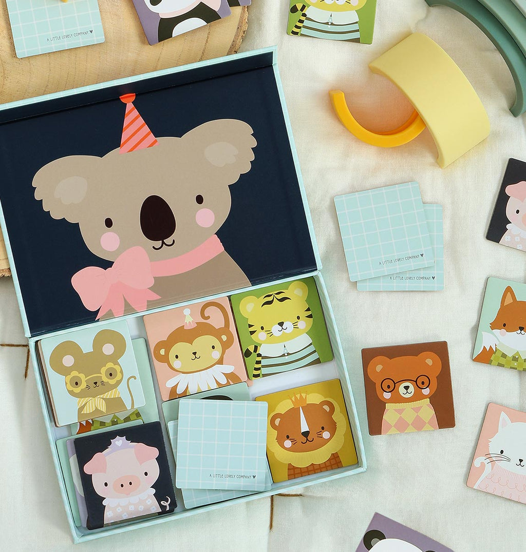 memory match spelletje voor kinderen met dierenvriendjes van a little lovely company