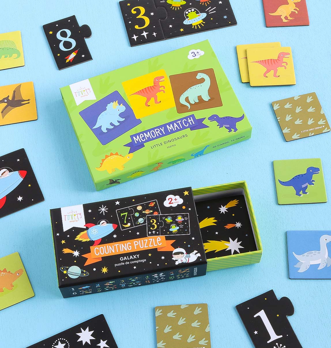 de telpuzzel en het memory match spelletje van a little lovely company