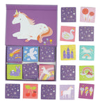 Open kartonnen doos met Unicorn Dreams thema 