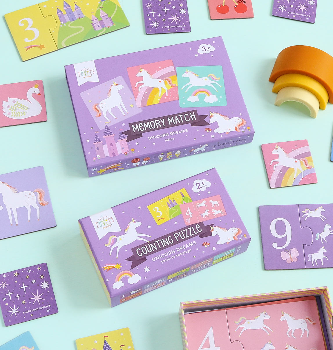 Memory match en telpuzzel in de Unicorn Dreams collectie