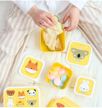 Lunch & snack box set: Animal friends