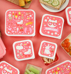 rood roze lunch en snack bakjes set met lunch