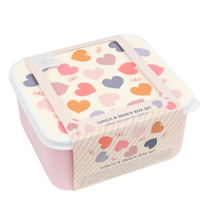 Lunch & snack box set: Hearts