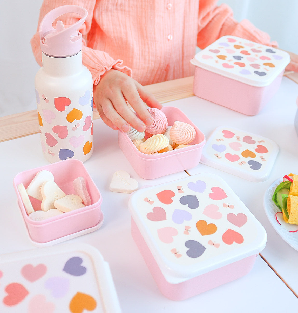 Lunch & snack box set: Hearts